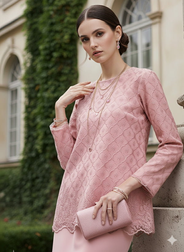 BAJU KURUNG KEDAH ADDARA (CHAMPAGNE BLUSH)